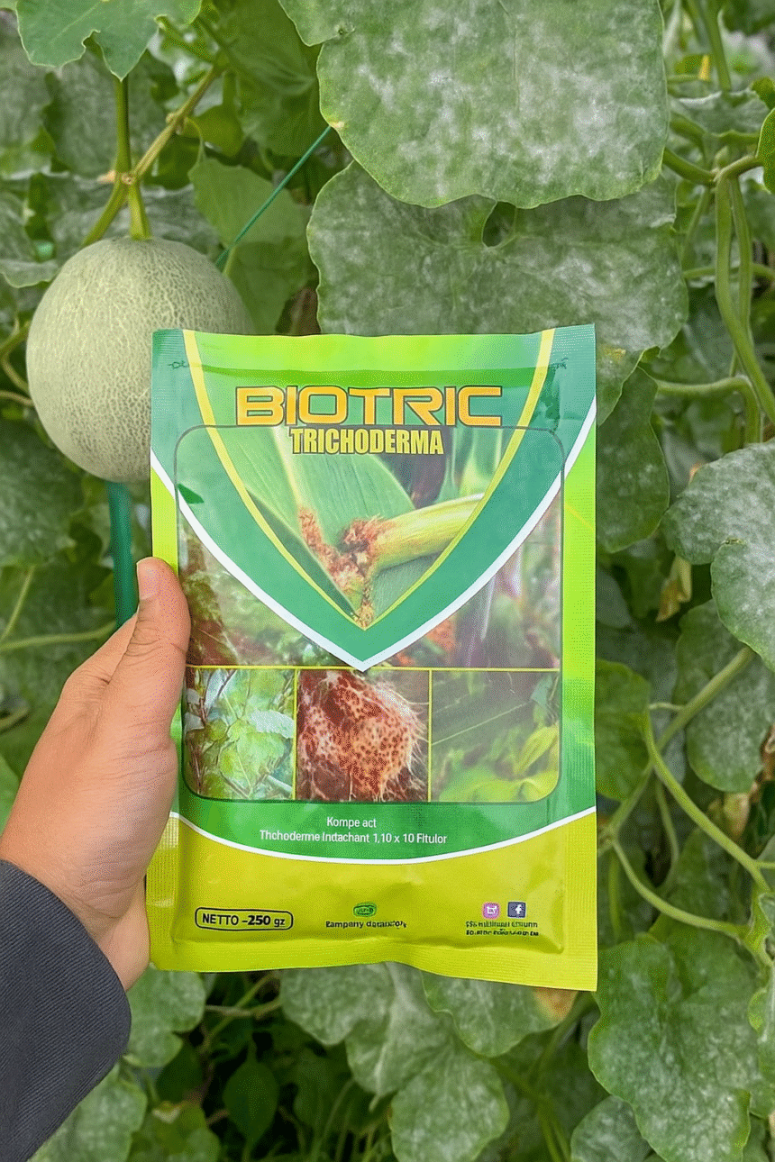 Embun Tepung pada Melon Membuat Petani Pusing, Ternyata Solusinya Biotric Trichoderma