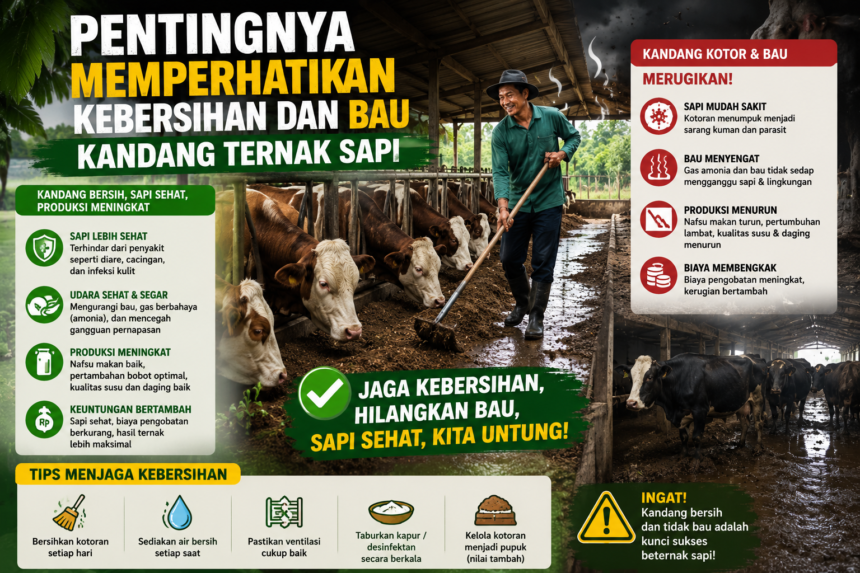 Pentingnya Memperhatikan Kebersihan dan Bau Kandang Ternak Sapi