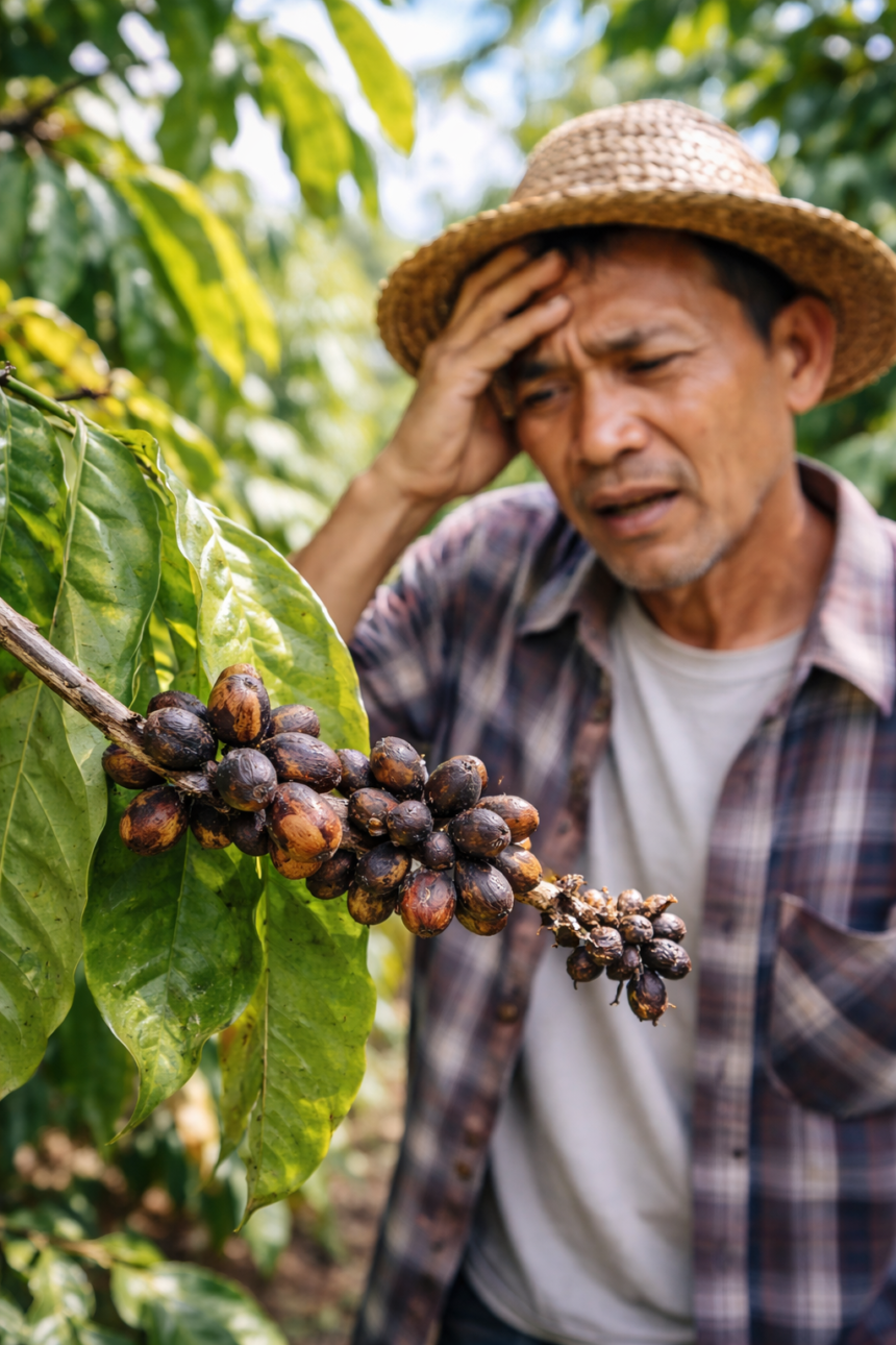 Buah Kopi Menghitam di Pohon: Penyebab, Gejala, dan Cara Pengendaliannya