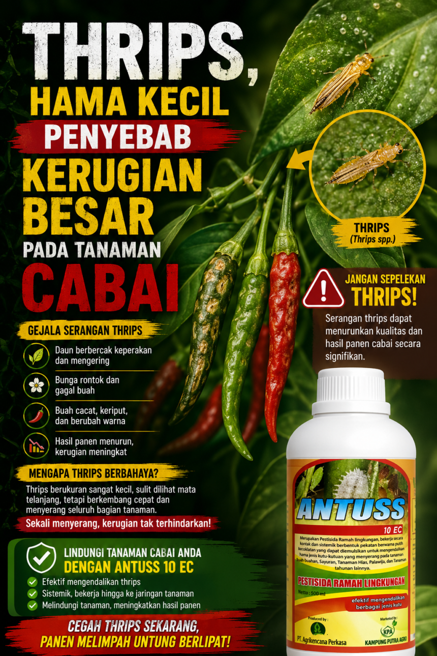 Thrips, Hama Kecil Penyebab Kerugian Besar pada Tanaman Cabai