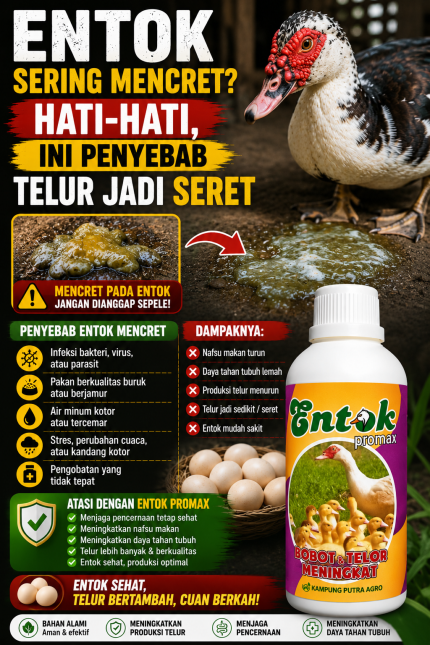 Entok Sering Mencret? Hati-Hati, Ini Penyebab Telur Jadi Seret