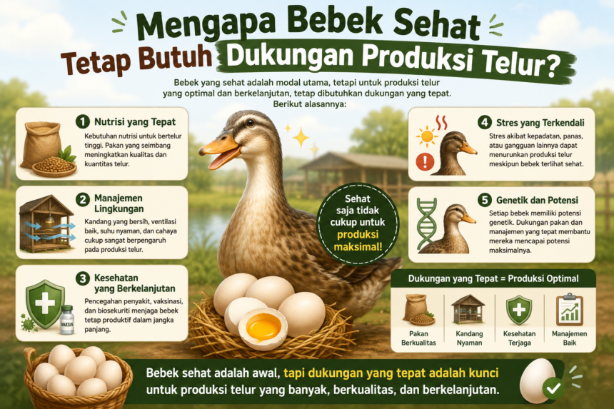 Mengapa Bebek Sehat Tetap Butuh Dukungan Produksi Telur?