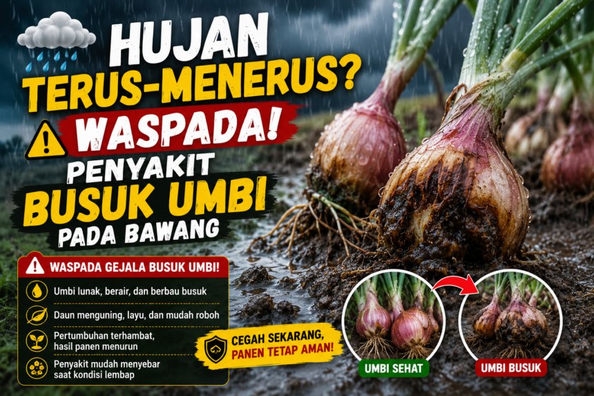 Hujan Terus-Menerus? Waspada Penyakit Busuk Umbi pada Bawang