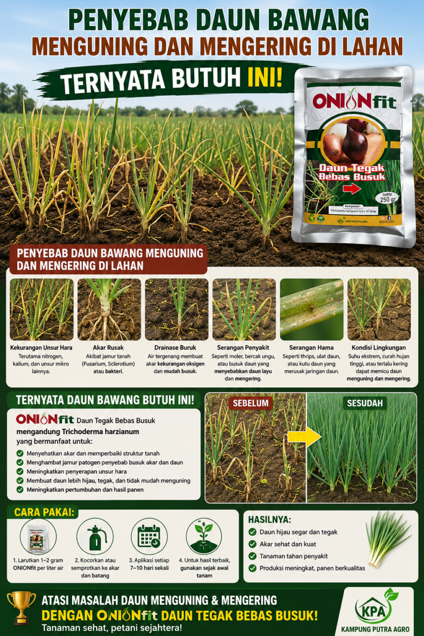 Penyebab Daun Bawang Menguning dan Mengering di Lahan serta Cara Mengatasinya